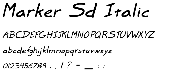 Marker SD Italic font